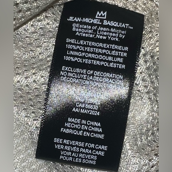 Members Only tan/brown Jean-Michel Basquiat Varsity style jacket XL NWT - Picture 6 of 7